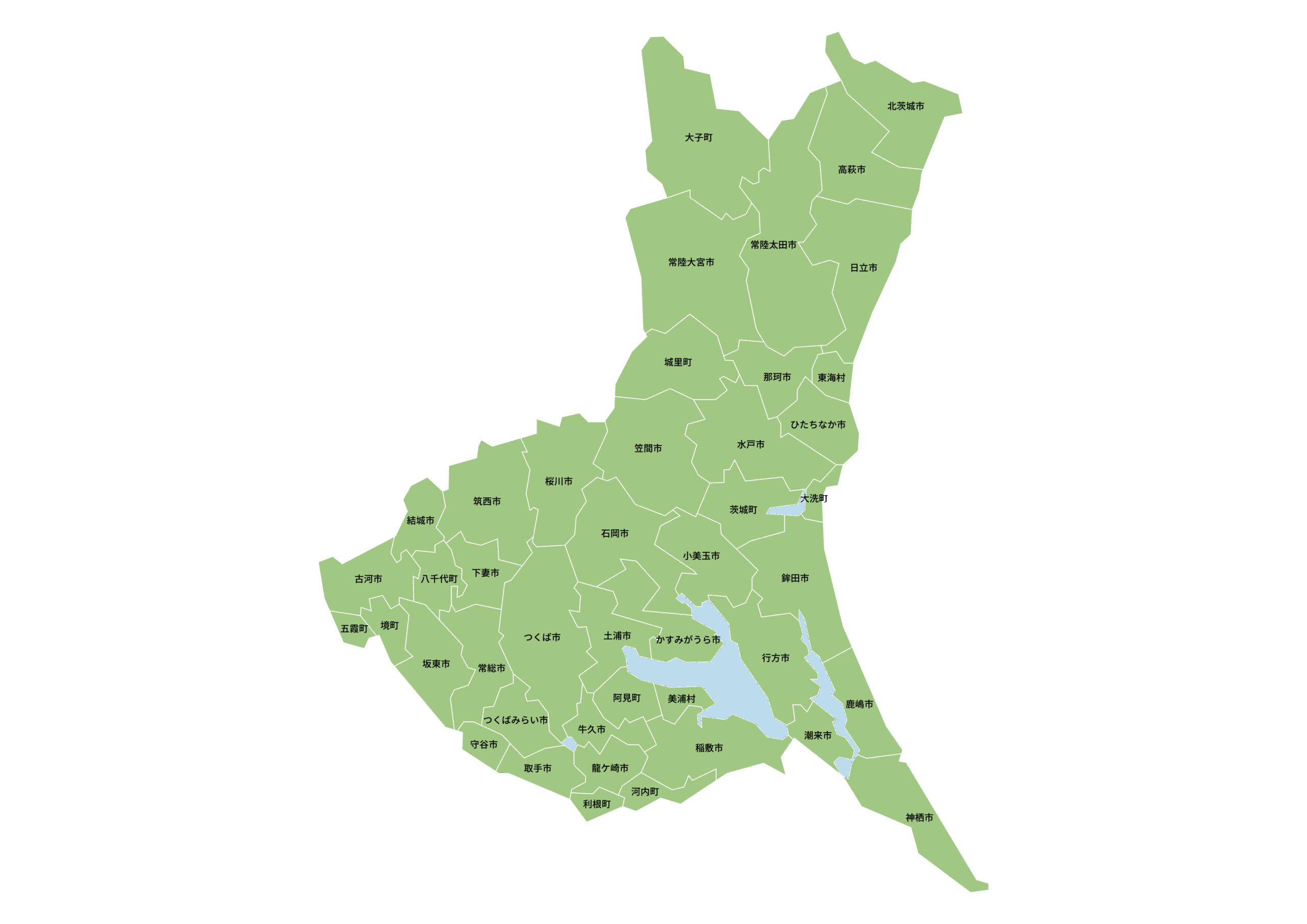 茨城県の地図