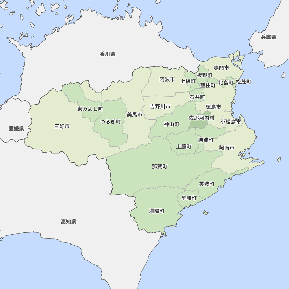 徳島県の地図