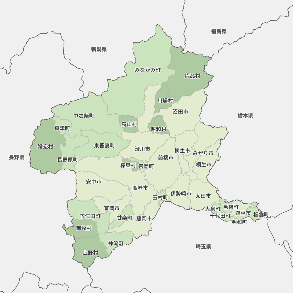 群馬県の地図