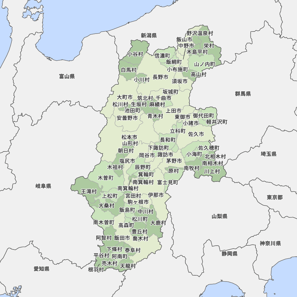 長野県の地図